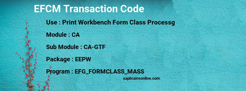 SAP EFCM transaction code
