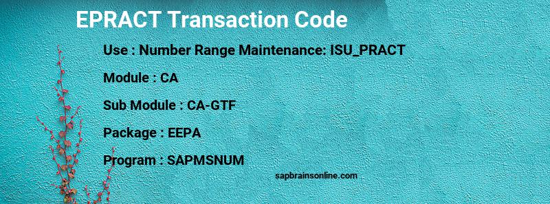 SAP EPRACT transaction code