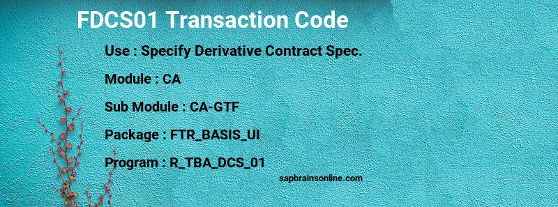 SAP FDCS01 transaction code