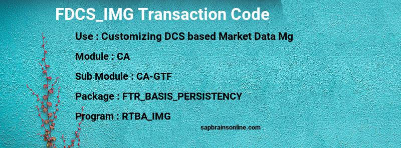 SAP FDCS_IMG transaction code
