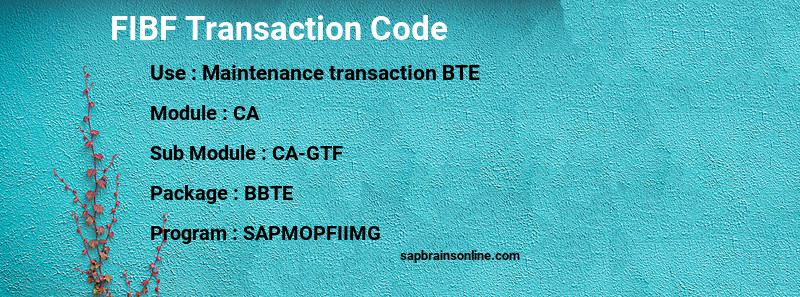 SAP FIBF transaction code