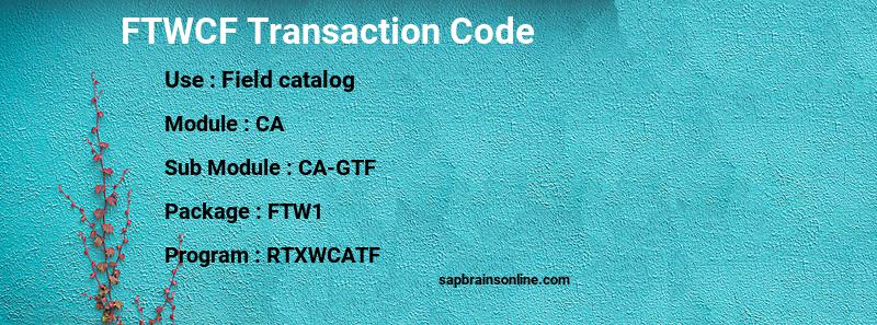 SAP FTWCF transaction code