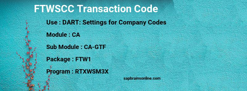 SAP FTWSCC transaction code