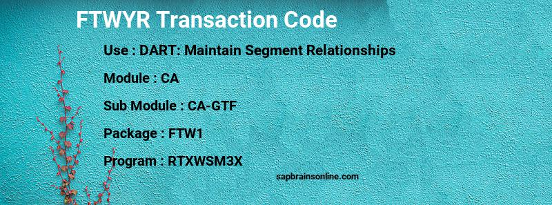 SAP FTWYR transaction code