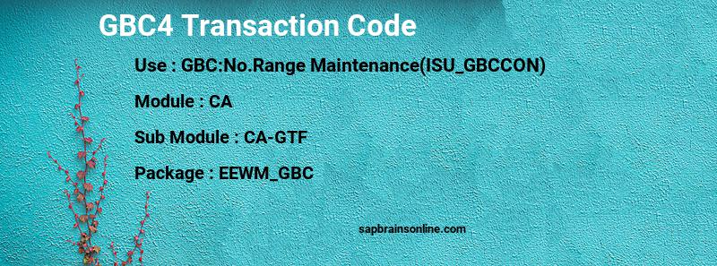 SAP GBC4 transaction code