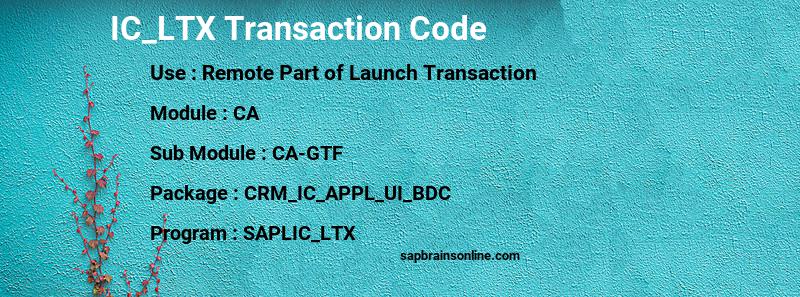 SAP IC_LTX transaction code