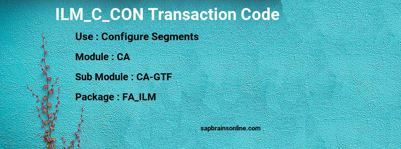 SAP ILM_C_CON transaction code