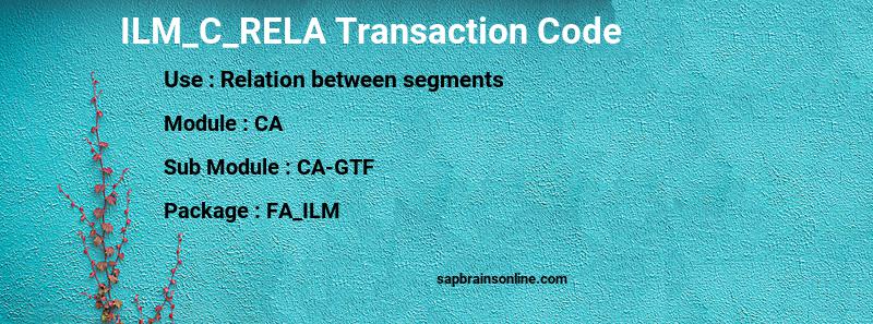 SAP ILM_C_RELA transaction code