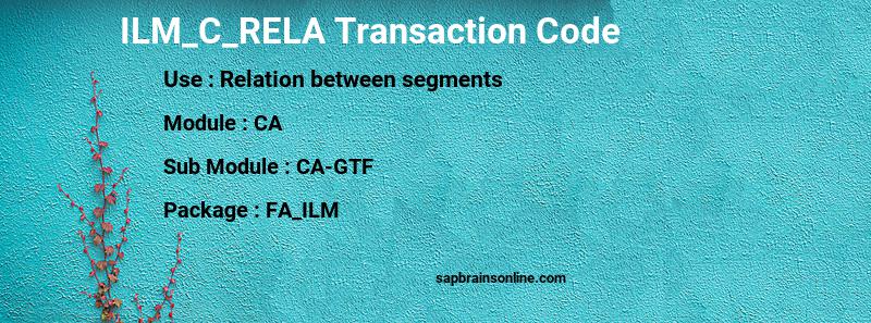 SAP ILM_C_RELA transaction code