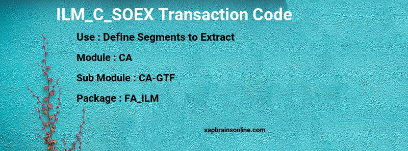 SAP ILM_C_SOEX transaction code