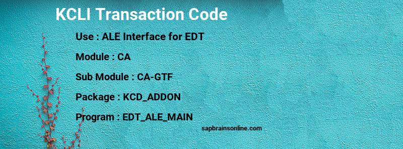 SAP KCLI transaction code