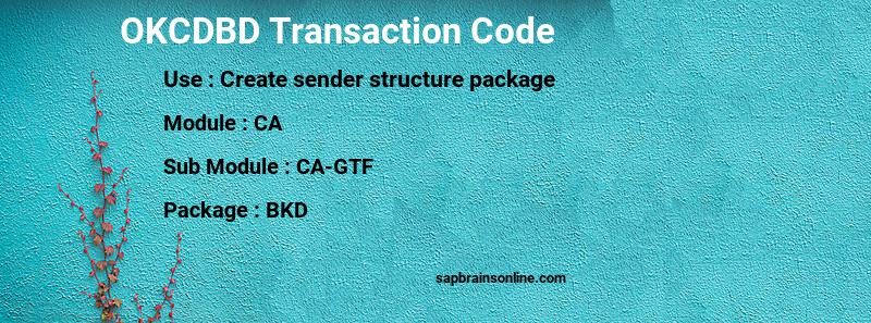 SAP OKCDBD transaction code