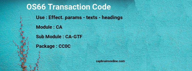 SAP OS66 transaction code