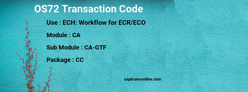 SAP OS72 transaction code