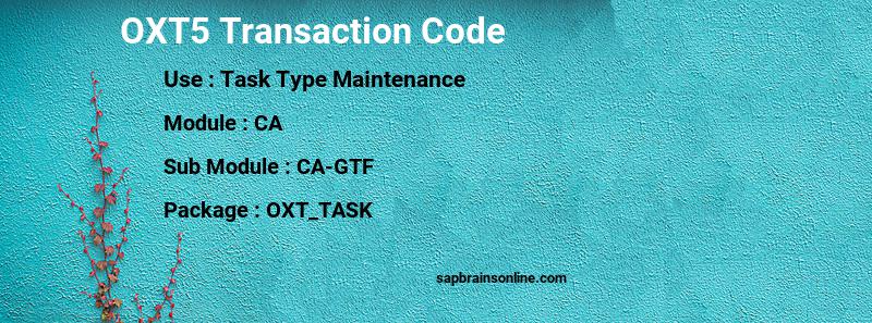 SAP OXT5 transaction code