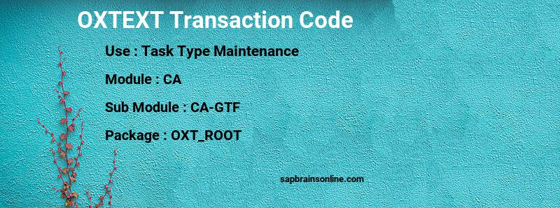 SAP OXTEXT transaction code