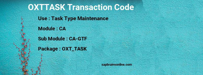 SAP OXTTASK transaction code