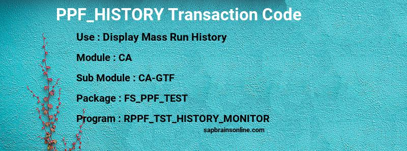 SAP PPF_HISTORY transaction code