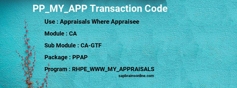 SAP PP_MY_APP transaction code