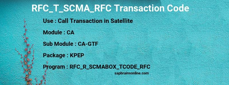 SAP RFC_T_SCMA_RFC transaction code
