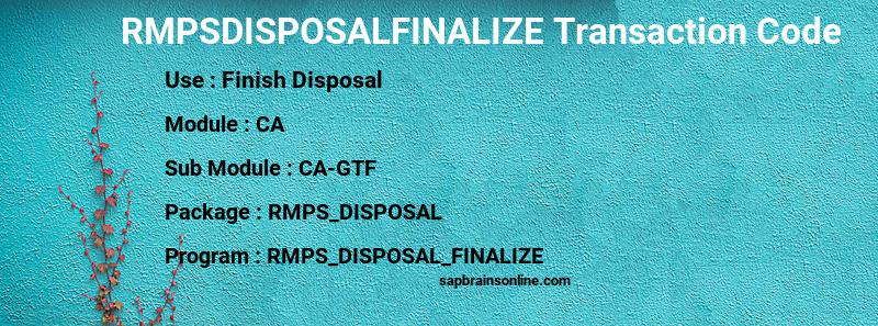 SAP RMPSDISPOSALFINALIZE transaction code