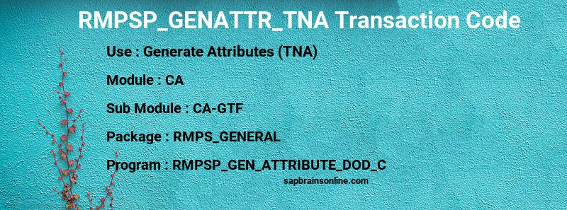 SAP RMPSP_GENATTR_TNA transaction code