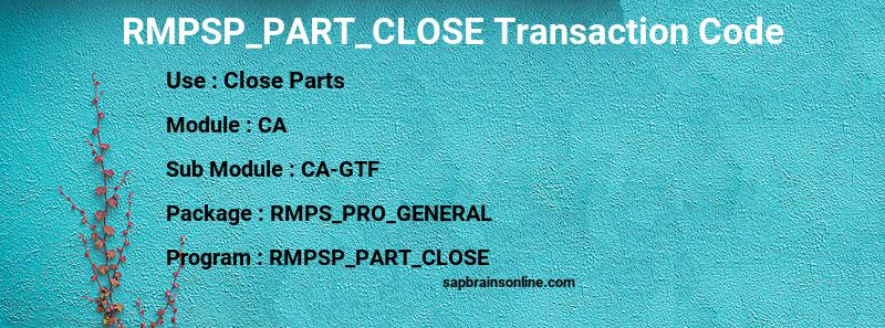 SAP RMPSP_PART_CLOSE transaction code