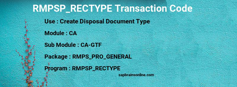 SAP RMPSP_RECTYPE transaction code