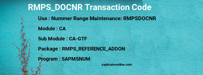 SAP RMPS_DOCNR transaction code