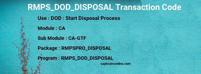 SAP RMPS_DOD_DISPOSAL transaction code