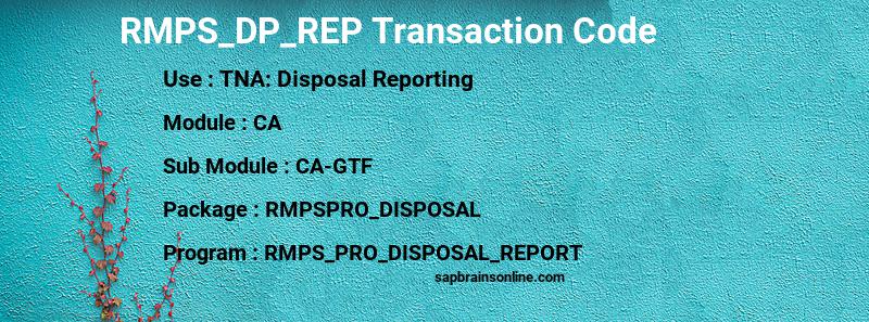 SAP RMPS_DP_REP transaction code
