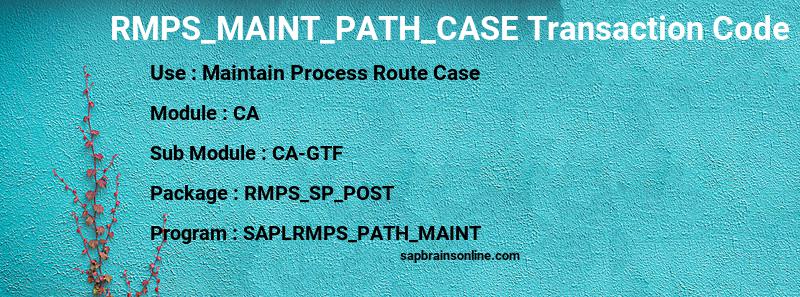 SAP RMPS_MAINT_PATH_CASE transaction code