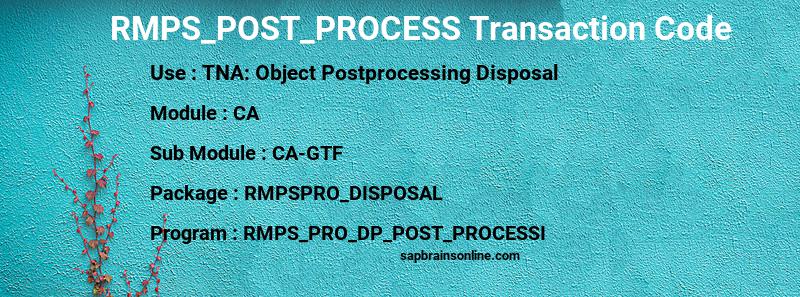 SAP RMPS_POST_PROCESS transaction code