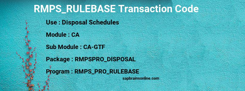 SAP RMPS_RULEBASE transaction code