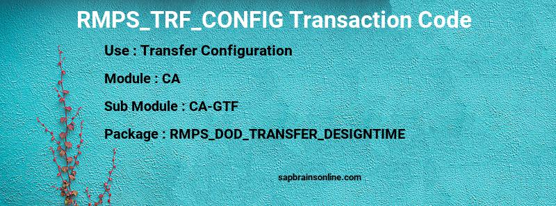 SAP RMPS_TRF_CONFIG transaction code