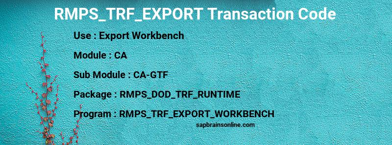 SAP RMPS_TRF_EXPORT transaction code