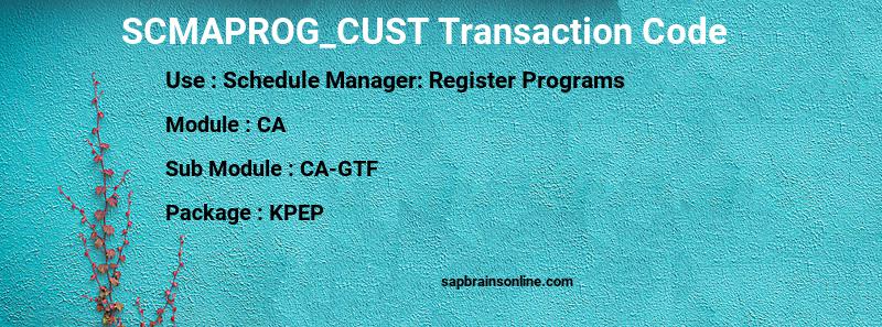 SAP SCMAPROG_CUST transaction code