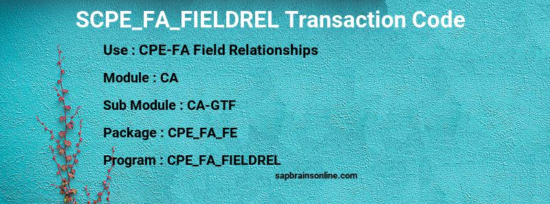 SAP SCPE_FA_FIELDREL transaction code