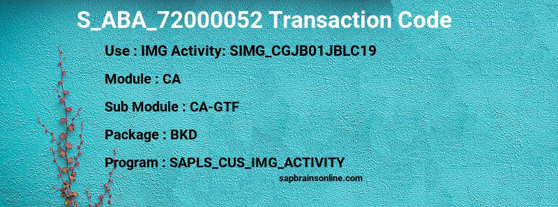 SAP S_ABA_72000052 transaction code