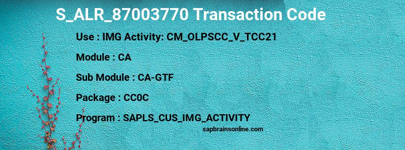 SAP S_ALR_87003770 transaction code