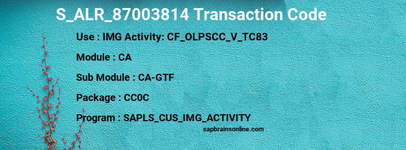 SAP S_ALR_87003814 transaction code