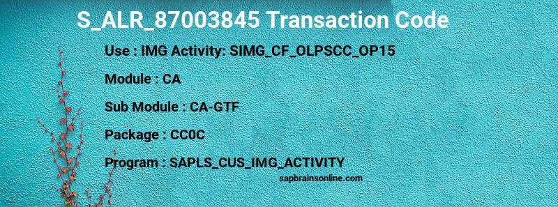 SAP S_ALR_87003845 transaction code