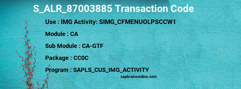 SAP S_ALR_87003885 transaction code