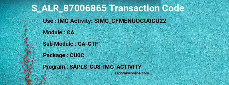 SAP S_ALR_87006865 transaction code