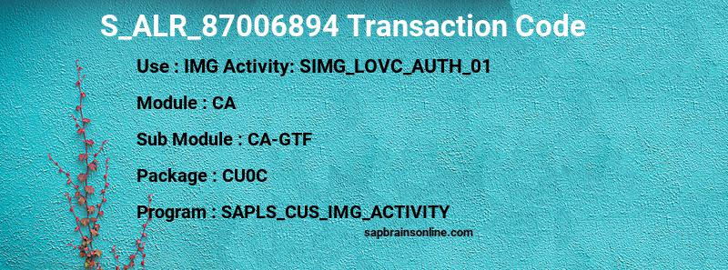 SAP S_ALR_87006894 transaction code