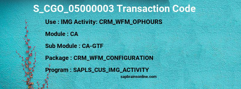 SAP S_CGO_05000003 transaction code