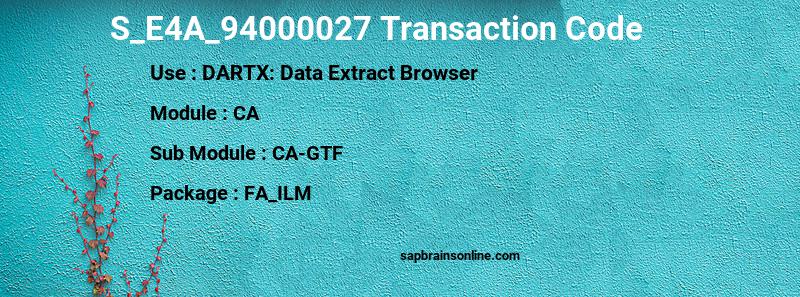 SAP S_E4A_94000027 transaction code