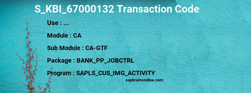 SAP S_KBI_67000132 transaction code