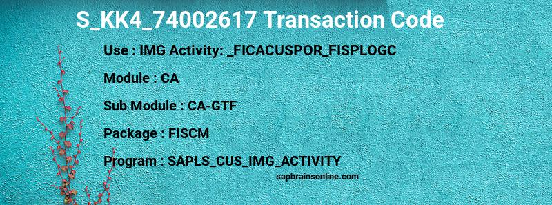 SAP S_KK4_74002617 transaction code