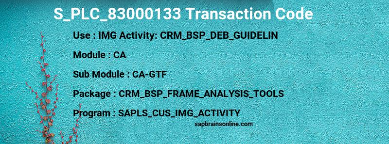 SAP S_PLC_83000133 transaction code